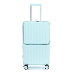 FASHIONBUTLE Multifunctional ABS front-opening suitcase with hidden cup holder, business luggage,Laptop trolly luggage