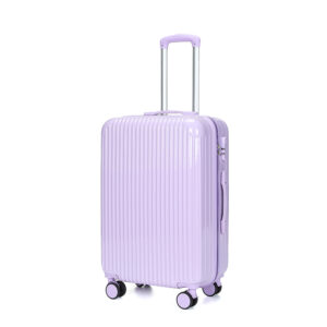 Purple glossy ABS hard-shell luggage, waterproof travel bag with suitcase with wheels