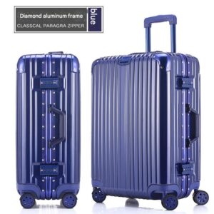 Aluminum frame ABS+PC diamond-patterned trolley case with universal wheels, carry-on luggage, TSA Customs Lock,travel lock, casual and stylish.
