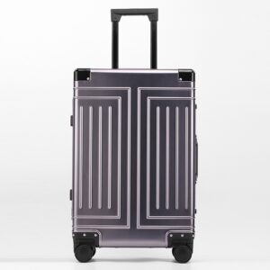 All-aluminum magnesium alloy trolley suitcase, With TSA lock 20-inch carry-on size, 26-inch large capacity business travel suitcase.