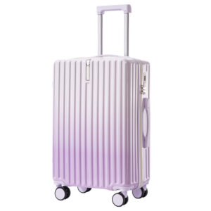 Gradient color suitcase, carry-on luggage with combination lock, durable and large capacity.