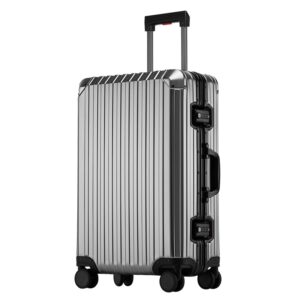 All-aluminum magnesium alloy trolley suitcase with TSA customs lock and 360-degree spinner wheels, suitable for Business and leisure travel, ideal for business travel.